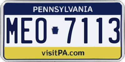 PA license plate MEO7113