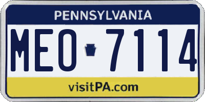 PA license plate MEO7114