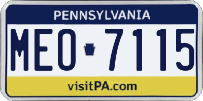 PA license plate MEO7115