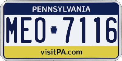 PA license plate MEO7116