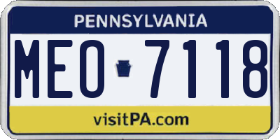 PA license plate MEO7118