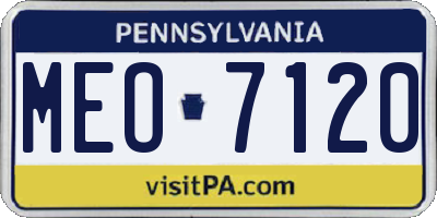 PA license plate MEO7120