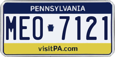 PA license plate MEO7121