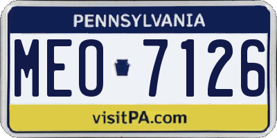 PA license plate MEO7126