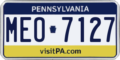 PA license plate MEO7127