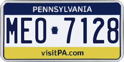 PA license plate MEO7128