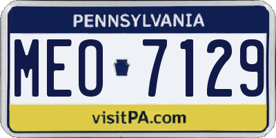 PA license plate MEO7129
