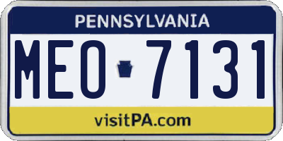 PA license plate MEO7131