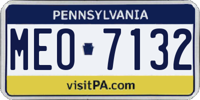 PA license plate MEO7132