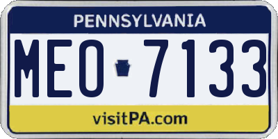 PA license plate MEO7133