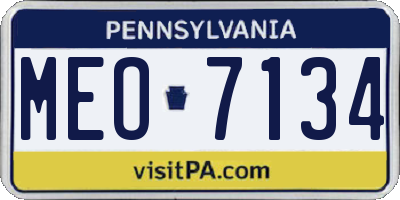 PA license plate MEO7134