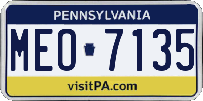 PA license plate MEO7135