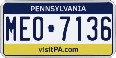 PA license plate MEO7136