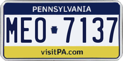 PA license plate MEO7137