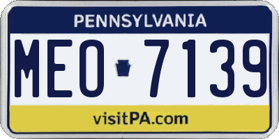 PA license plate MEO7139