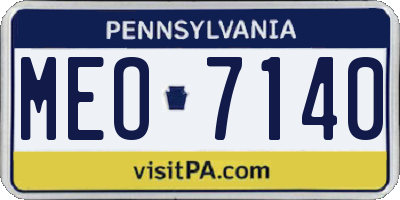 PA license plate MEO7140