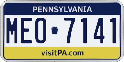 PA license plate MEO7141