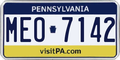 PA license plate MEO7142