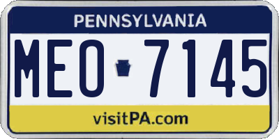 PA license plate MEO7145