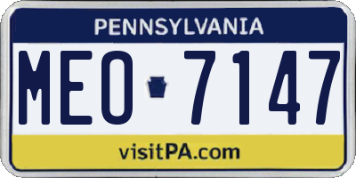 PA license plate MEO7147