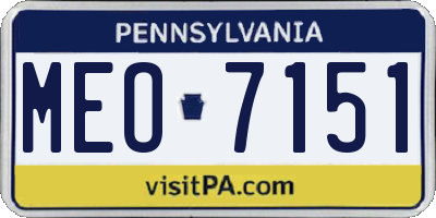 PA license plate MEO7151