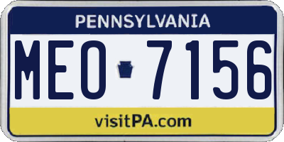 PA license plate MEO7156