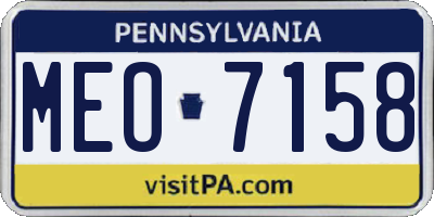 PA license plate MEO7158