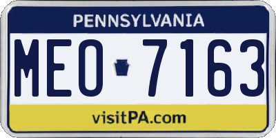 PA license plate MEO7163