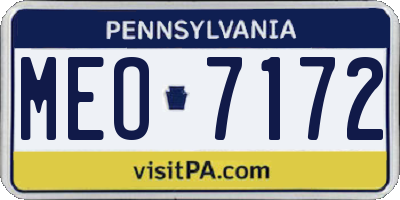 PA license plate MEO7172