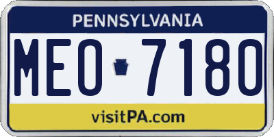 PA license plate MEO7180