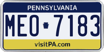 PA license plate MEO7183