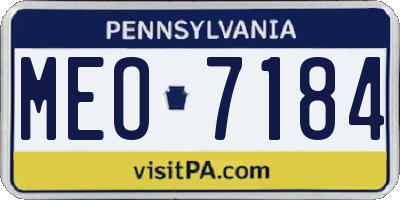 PA license plate MEO7184