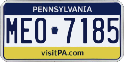 PA license plate MEO7185
