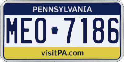 PA license plate MEO7186