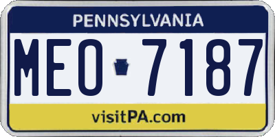 PA license plate MEO7187