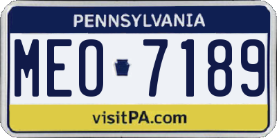 PA license plate MEO7189