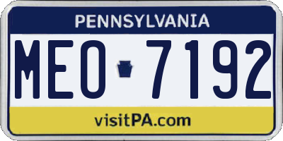 PA license plate MEO7192