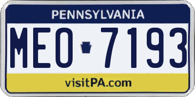 PA license plate MEO7193