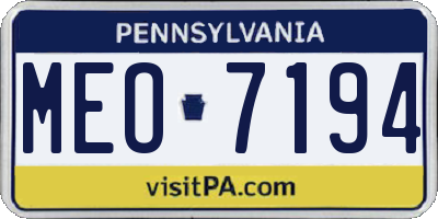 PA license plate MEO7194
