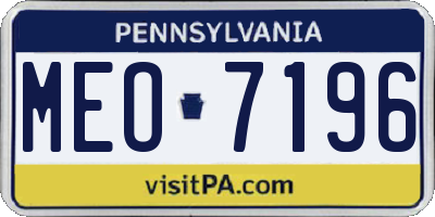 PA license plate MEO7196
