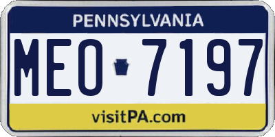 PA license plate MEO7197