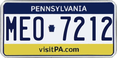 PA license plate MEO7212