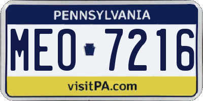 PA license plate MEO7216