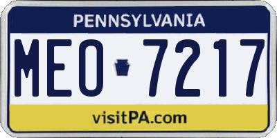 PA license plate MEO7217