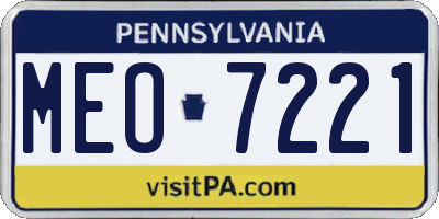 PA license plate MEO7221