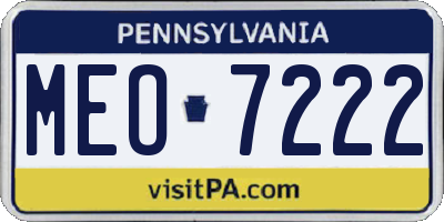 PA license plate MEO7222