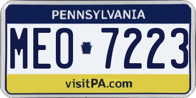 PA license plate MEO7223