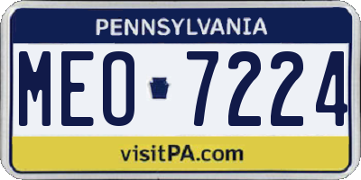 PA license plate MEO7224