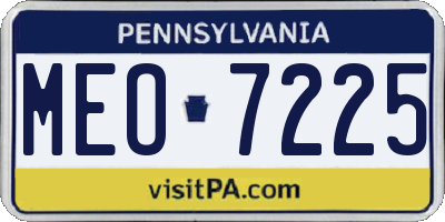 PA license plate MEO7225
