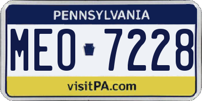PA license plate MEO7228